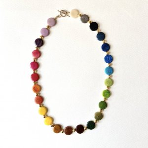 Rainbow necklace in 15mm pieces, 22.5" Long